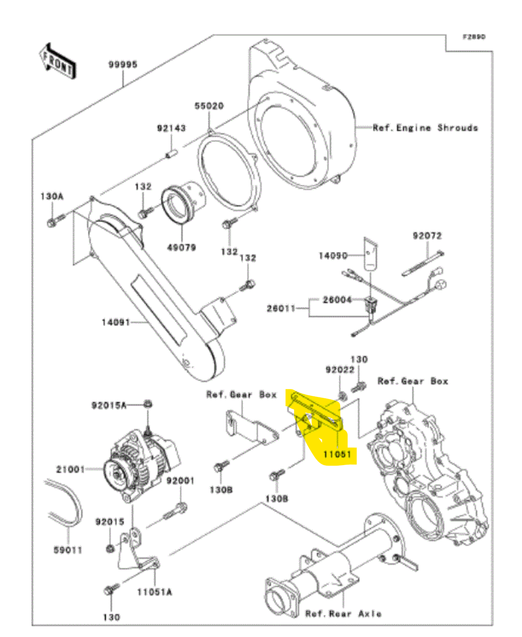 11051-1359 BRACKET,GENERATOR,UPP